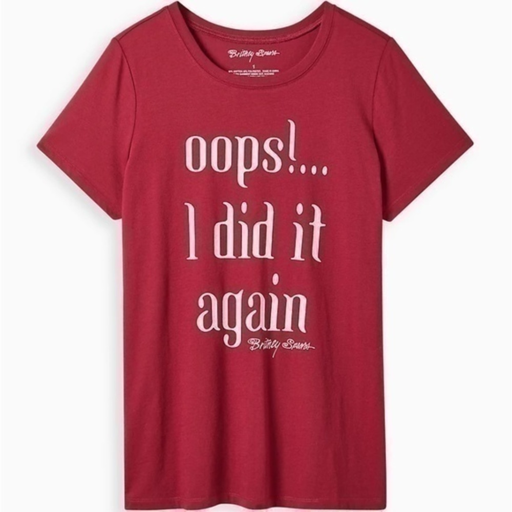 Torrid Britney Spears Oops I Did It Again Classic Fit Tee Shirt